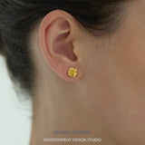 Mini Molten Bloom Stud Earrings