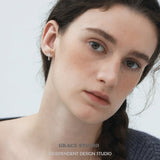 Pavé Cross Bar Mini Hoop Earrings