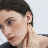 Pavé Cross Bar Mini Hoop Earrings