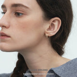Pavé Cross Bar Mini Hoop Earrings
