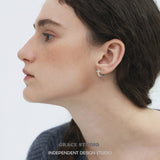 Pavé Cross Bar Mini Hoop Earrings