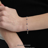 Royal Blue Zircon Station Bracelet