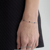 Royal Blue Zircon Station Bracelet