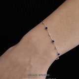 Royal Blue Zircon Station Bracelet