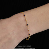Royal Blue Zircon Station Bracelet