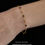 Royal Blue Zircon Station Bracelet