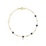 Royal Blue Zircon Station Bracelet