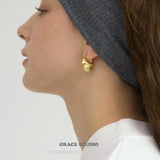 Brushed Crescent Hoop Earrings