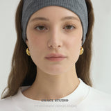 Brushed Crescent Hoop Earrings