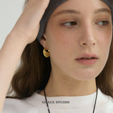 Brushed Crescent Hoop Earrings