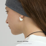 Brushed Crescent Hoop Earrings