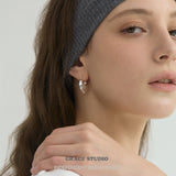 Brushed Crescent Hoop Earrings