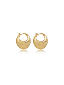 Sculptural Brushed Crescent Hoop Earrings - Grace Studio