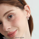 Solitaire Circle Stud Earrings