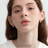 Solitaire Circle Stud Earrings