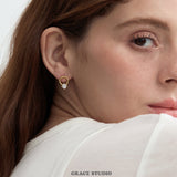 Solitaire Circle Stud Earrings
