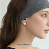 Whimsical Matte Heart Bow Stud Earrings