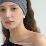 Whimsical Matte Heart Bow Stud Earrings