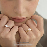 Elegant Marquise-Cut Crystal Solitaire Ring