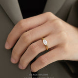Elegant Marquise-Cut Crystal Solitaire Ring