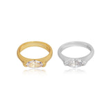 Elegant Marquise-Cut Crystal Solitaire Ring