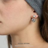 Delicate Pearl Cluster Drop Earrings