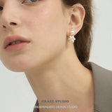 Delicate Pearl Cluster Drop Earrings