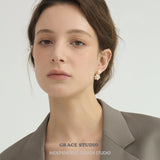 Delicate Pearl Cluster Drop Earrings