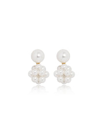 Delicate Pearl Cluster Drop Earrings - Grace Studio