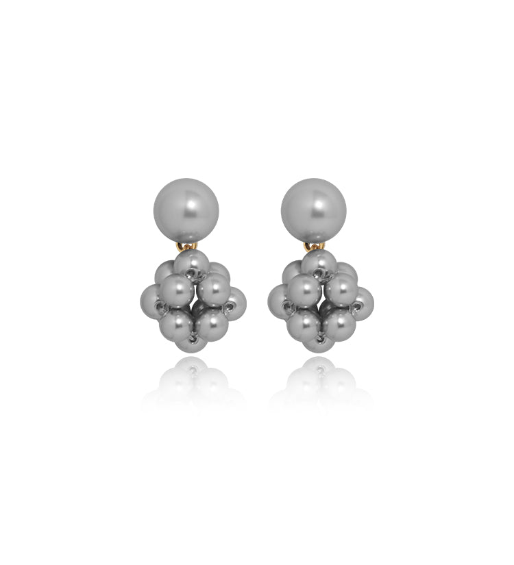 Delicate Pearl Cluster Drop Earrings