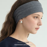 Elegant Matte Trefoil Zirconia Stud Earrings