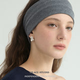 Elegant Matte Trefoil Zirconia Stud Earrings