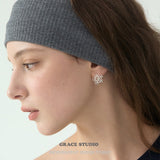 Intricate Beaded Snowflake Cluster Stud Earrings