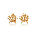 Intricate Beaded Snowflake Cluster Stud Earrings