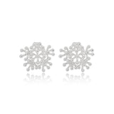 Intricate Beaded Snowflake Cluster Stud Earrings
