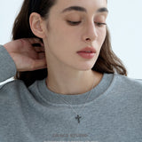 Black Crystal Cross Pendant Necklace