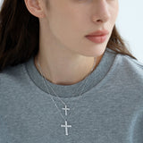 Brilliant Crystal Cross Pendant Necklace