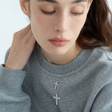Brilliant Crystal Cross Pendant Necklace