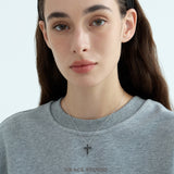 Black Crystal Cross Pendant Necklace