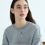 Black Crystal Cross Pendant Necklace