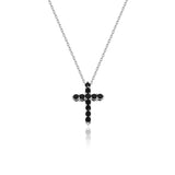 Black Crystal Cross Pendant Necklace