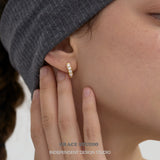 Crystal Channel Set Huggie Hoops