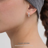 Crystal Channel Set Huggie Hoops