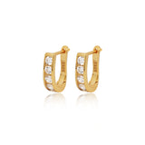 Crystal Channel Set Huggie Hoops