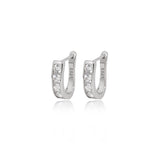 Crystal Channel Set Huggie Hoops