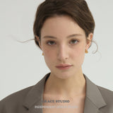 Sculptural Golden Bead Cluster Stud Earrings