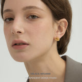 Sculptural Golden Bead Cluster Stud Earrings