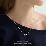 Sculptural Liquid Silver Pendant Necklace