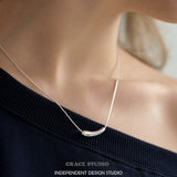 Sculptural Liquid Silver Pendant Necklace