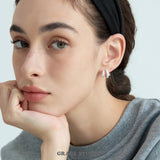 Double Band Pavé Star Stud Earrings
